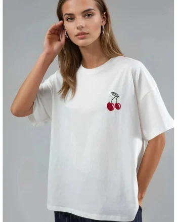 Tricou dama,  Alb, Jerseu