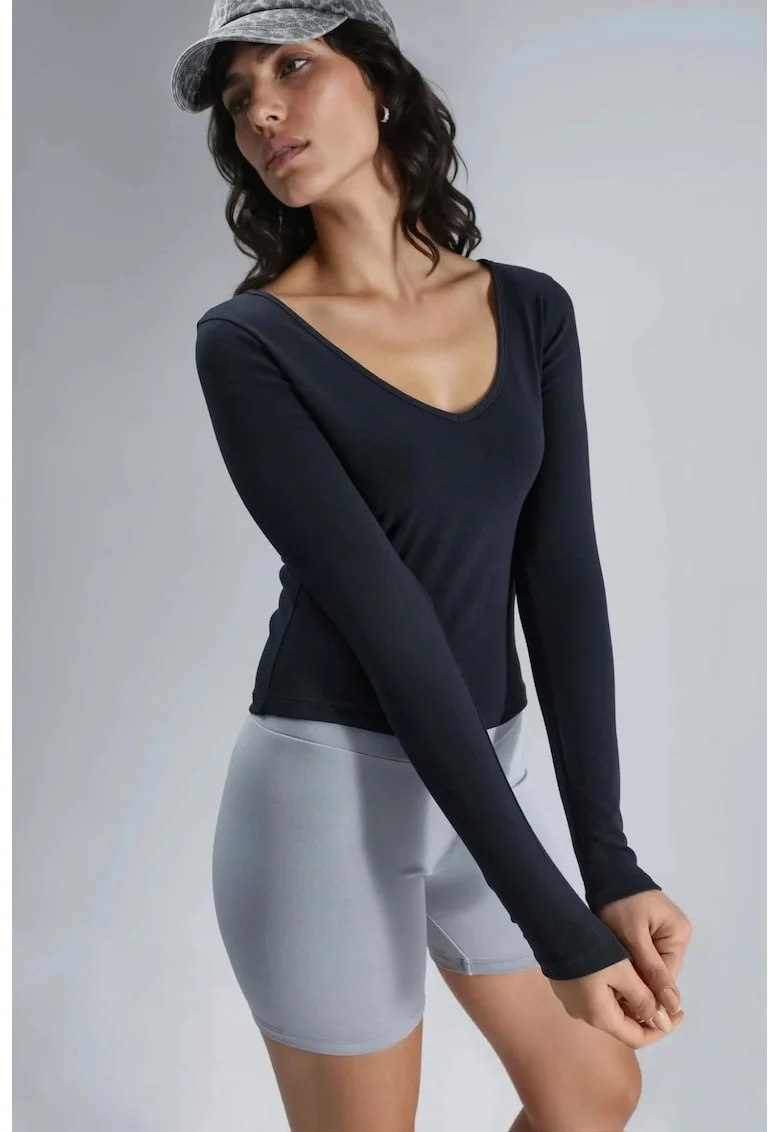 Bluza dama MJ178GU2040,  Negru, Jerseu