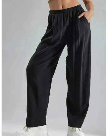 Pantaloni dama,  textil, negri