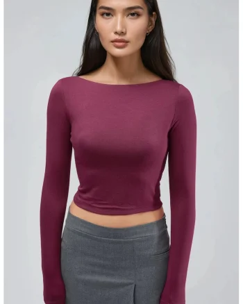 Bluza dama,  Slim fit, Visiniu