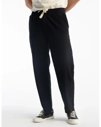 Pantaloni barbati,  croiala dreapta, snur in talie, negru, 100% bumbac