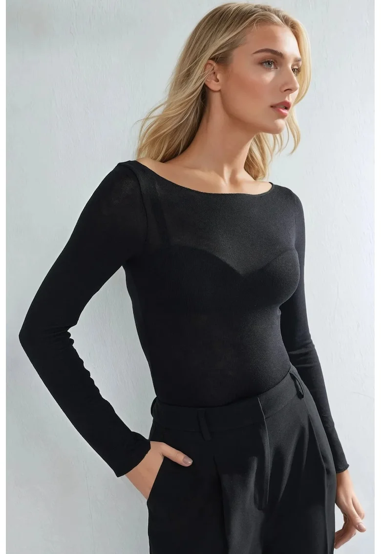 Bluza,  Negru, Jerseu