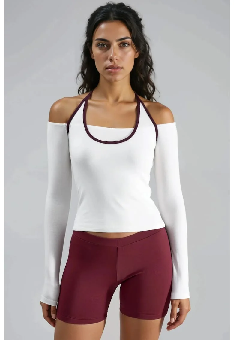 Bluza dama,  Alb, Jerseu