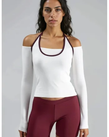 Bluza dama,  Alb, Jerseu