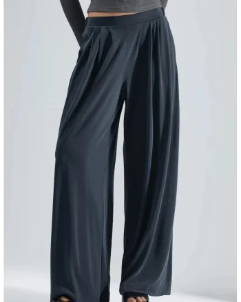 Pantaloni dama,  modal/poliester, gri inchis