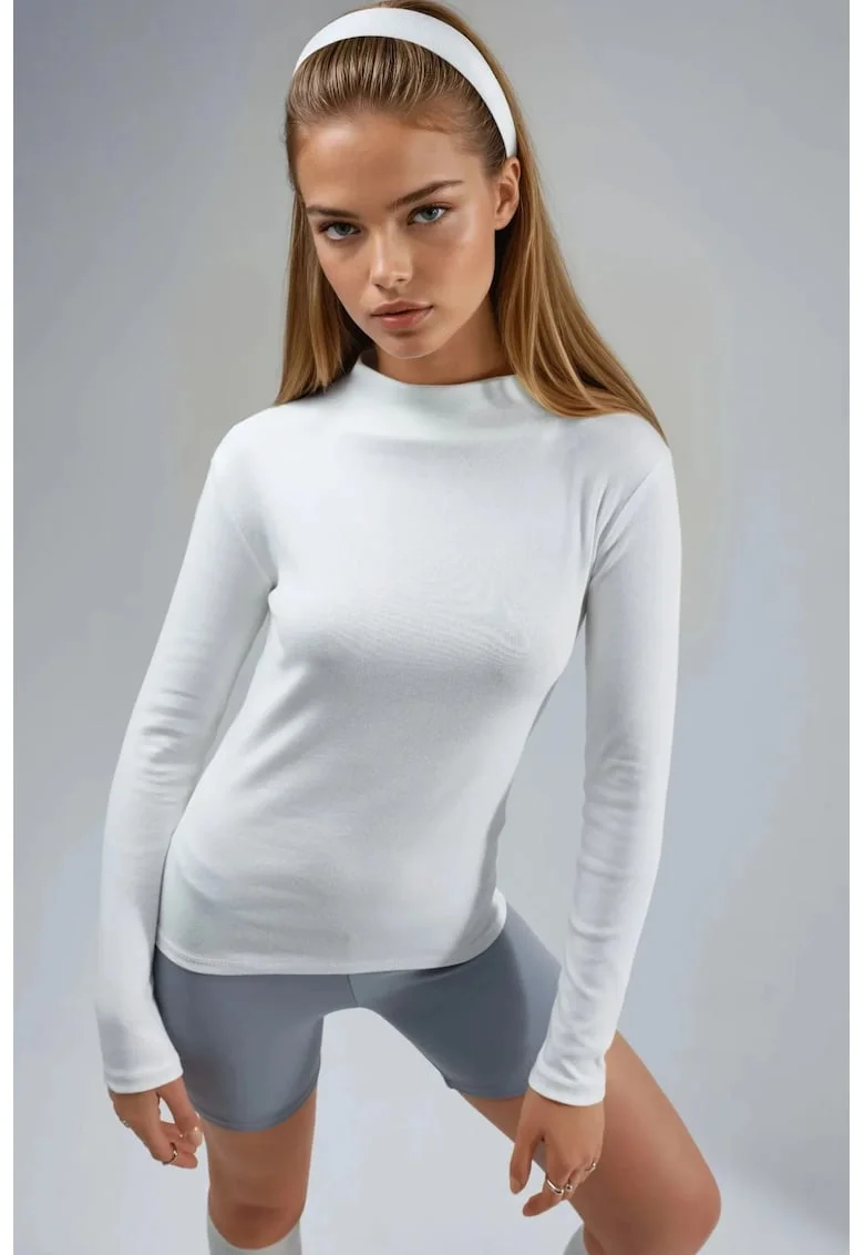 Bluza dama,  Alb, Jerseu,