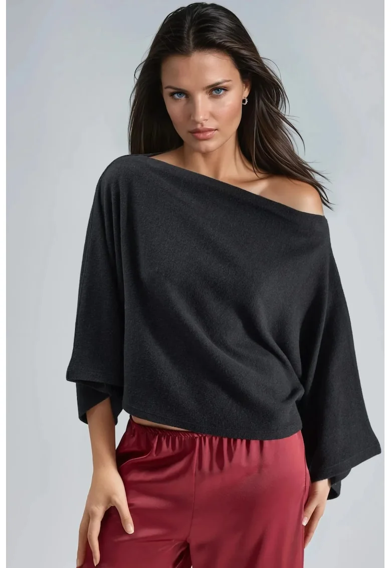 Bluza,  Tricot, Negru
