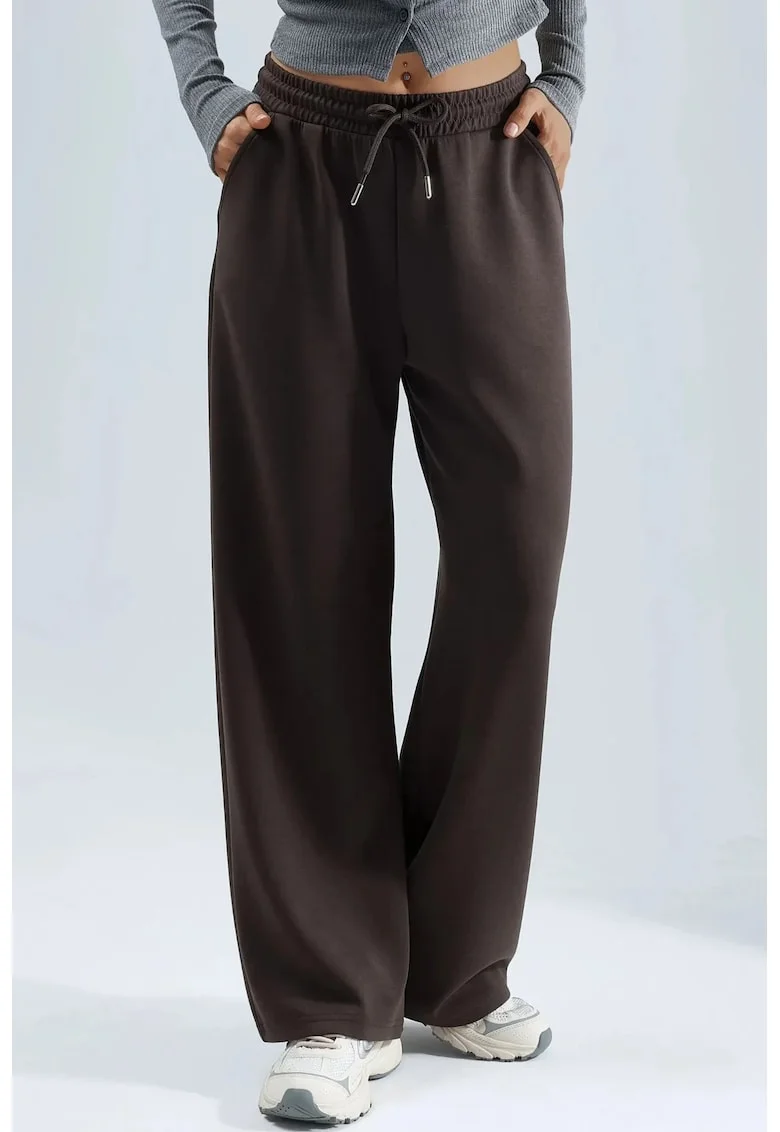 Pantaloni dama,  textil, maro
