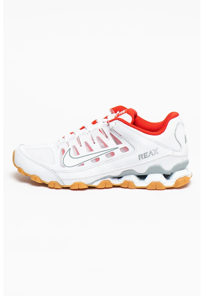 Pantofi Reax 8 TR cu insertii de piele pentru fitness, Rosu/Alb/Gri