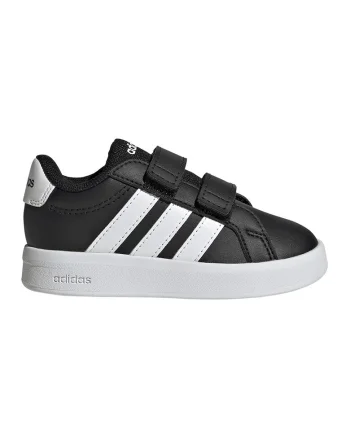 Pantofi sport Grand Court 3.0 de piele ecologica cu benzi velcro, Negru