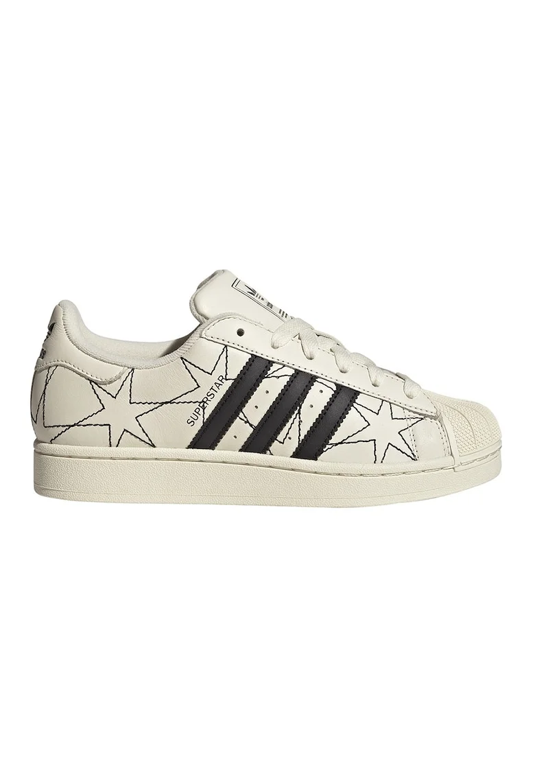 Pantofi sport Superstar II de piele cu model inimi cusute, Alb murdar