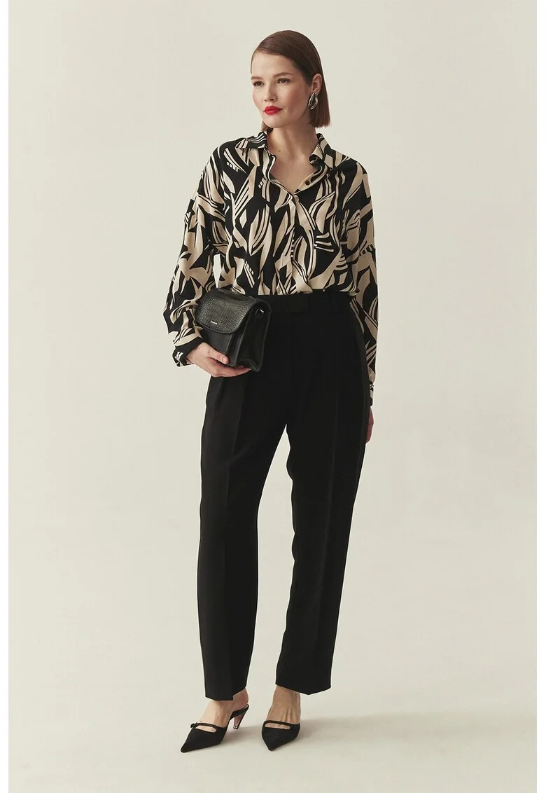 Pantaloni eleganti cu croiala conica, Negru