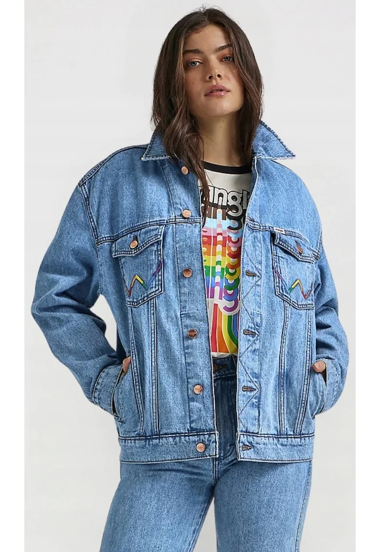 Jacheta de blugi  Anti-Fit Trucker, croiala lejera, albastru, 100% bumbac