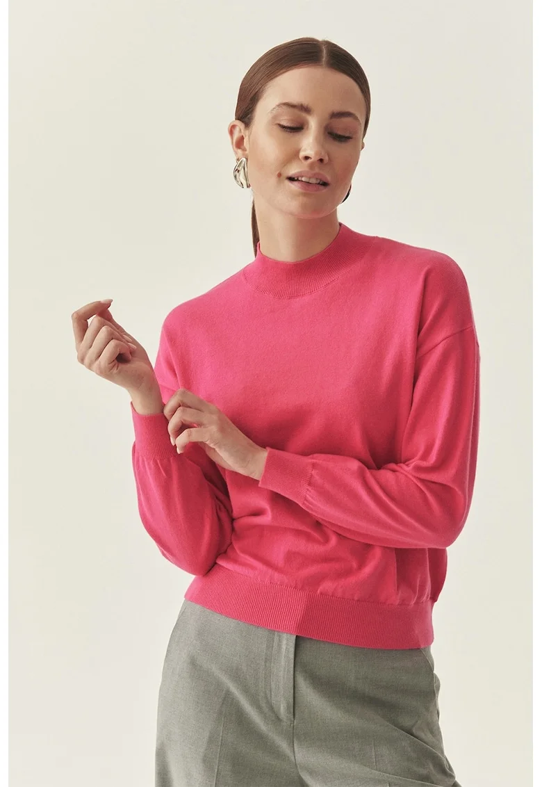 Pulover din amestec de lana, Fucsia