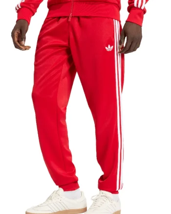 Pantaloni de trening cu croiala regular-fit si talie elastica, Alb/Rosu inchis