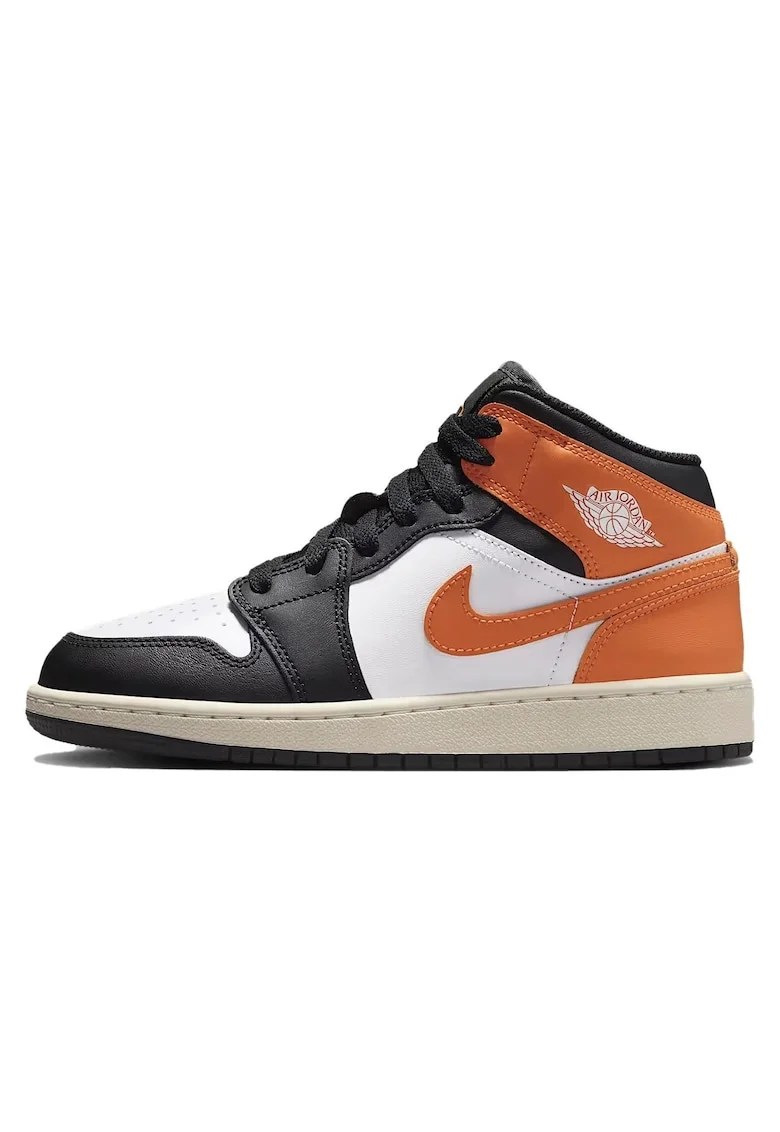 Pantofi sport NIKE Air  1 Mid BG 53681, Alb/Negru/Portocaliu