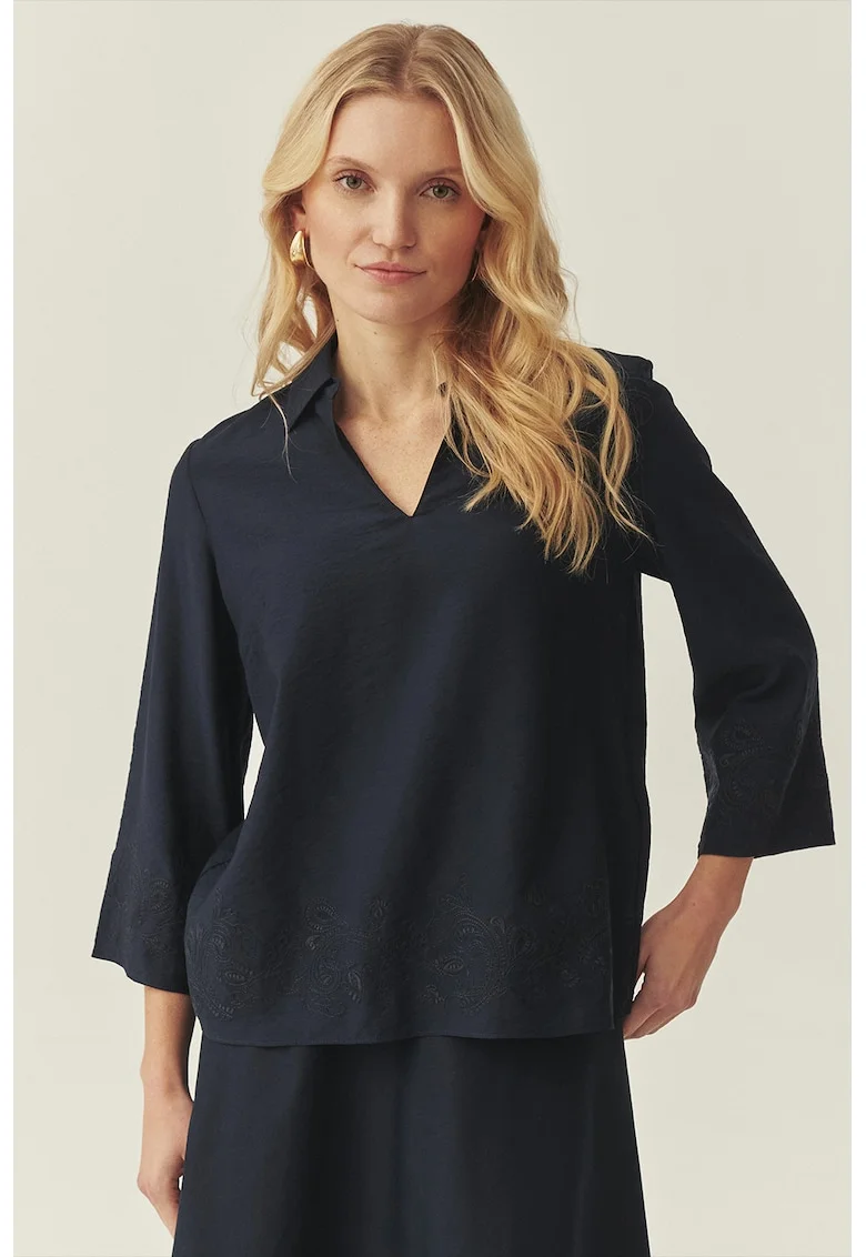 Bluza lejera cu maneci 3/4, Albastru ultramarin