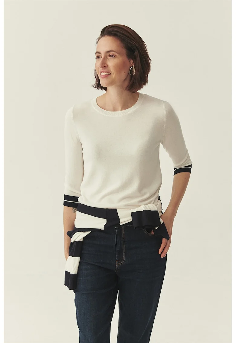 Bluza cu maneci trei sferturi, Negru/Alb murdar