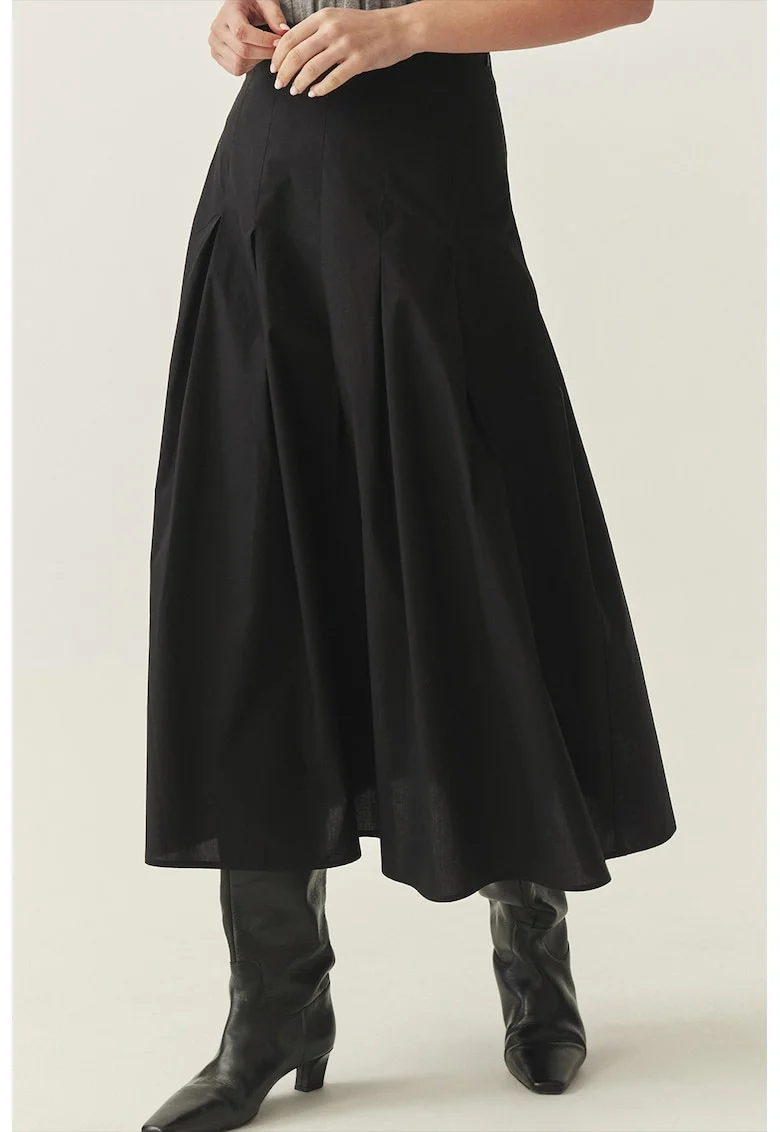 Fusta midi asimetrica, Negru