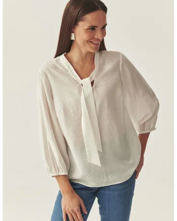 Bluza supradimensionata cu maneci 3/4, Alb