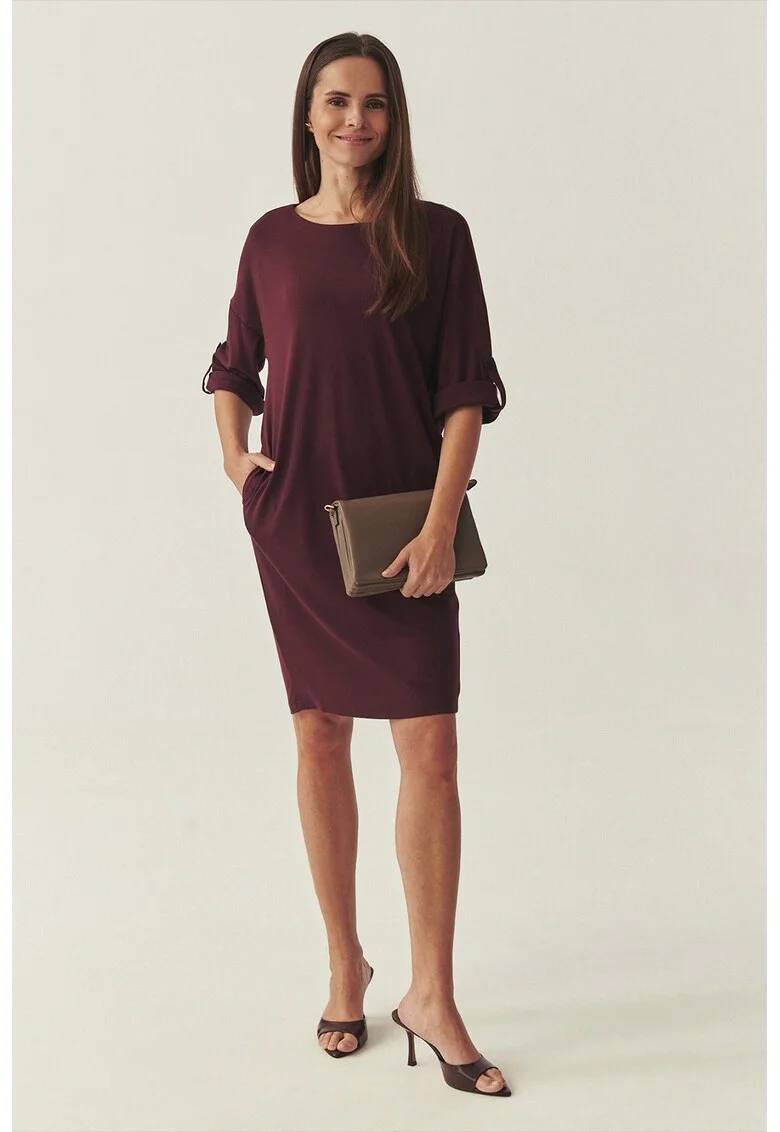 Rochie midi cu buzunare laterale, Violet tyrian
