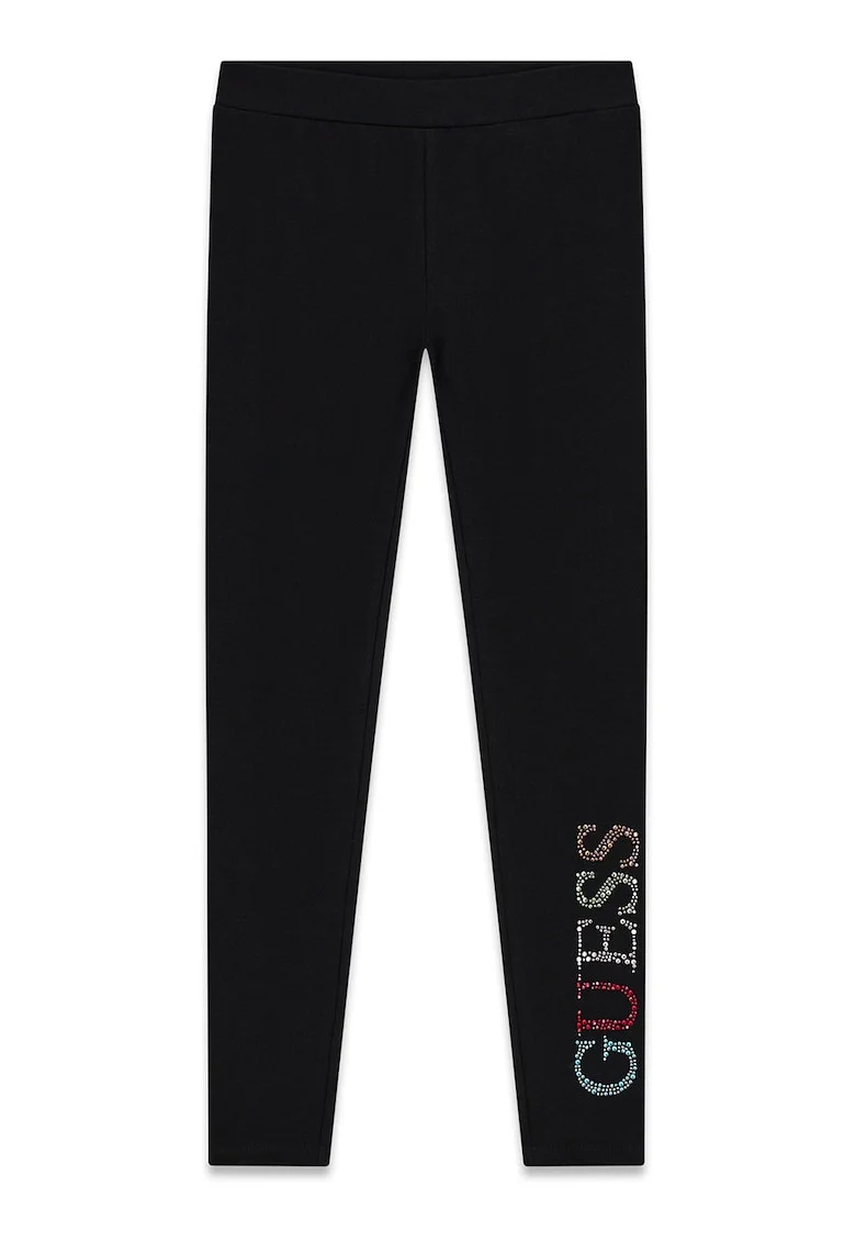 Colanti din amestec de bumbac cu strasuri, Negru