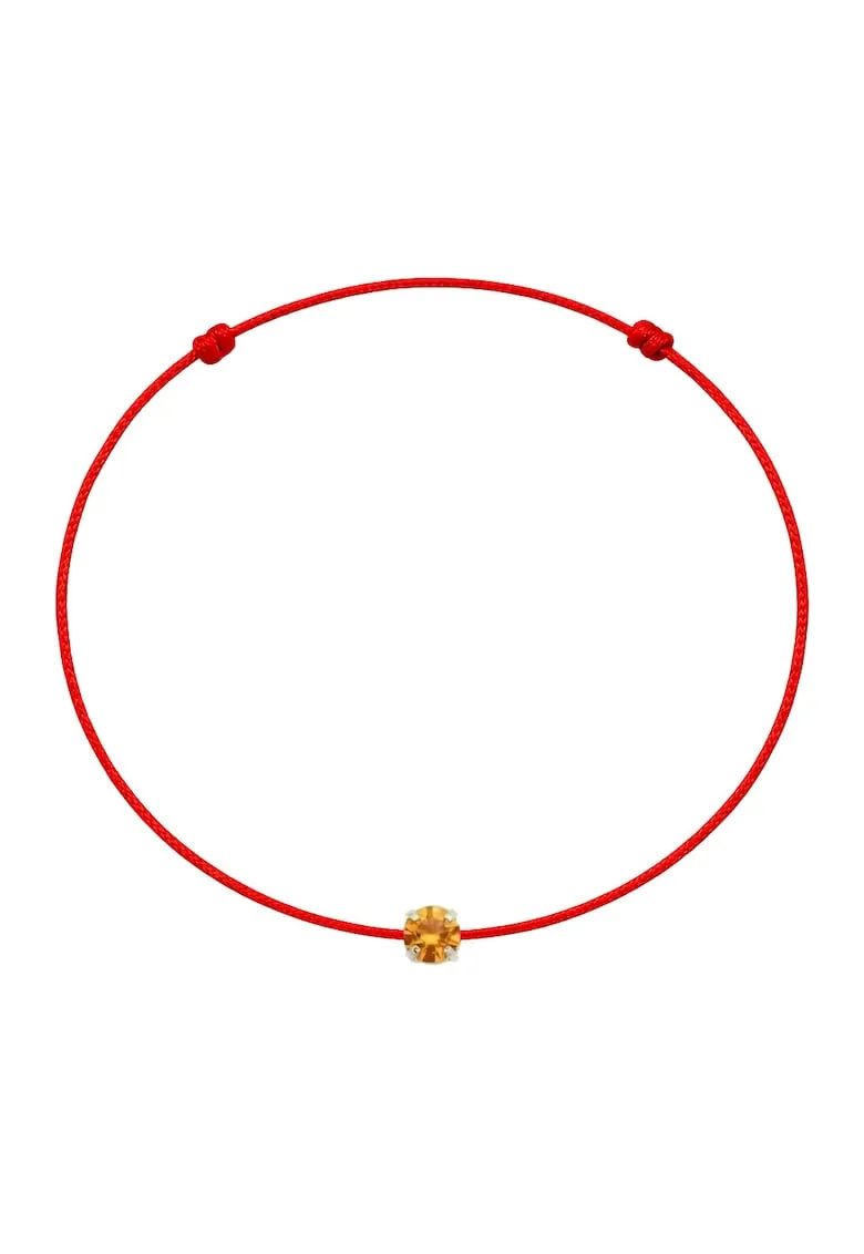 Bratara martisor decorata cu cristal Preciosa, Galben