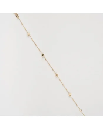Bratara din Aur Galben de 18 k cu Bile Diamantate, Cuburi si Lant Diamantat, Ajustabila,  1.37g