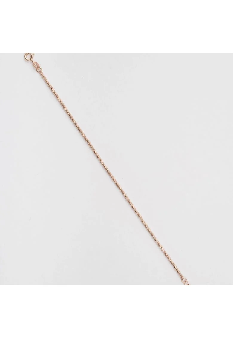 Bratara din Aur Roz de 18 k cu Bile Diamantate, Ajustabila,  2.64g