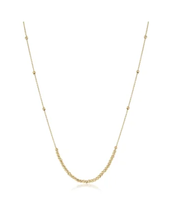 Colier din Aur Galben de 18 kt cu Bilute Diamantate,  1.90g