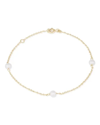 Bratara din aur galben de 14K cu perle naturale,