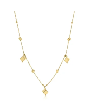 Colier din Aur Galben de 18 kt cu Cuburi,  2.42g