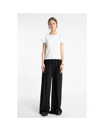 Pantaloni wide leg plisati