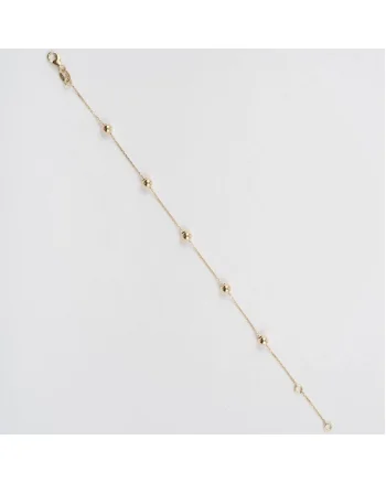 Bratara din Aur Galben de 18 kt cu Bile, Ajustabila,  1.12g