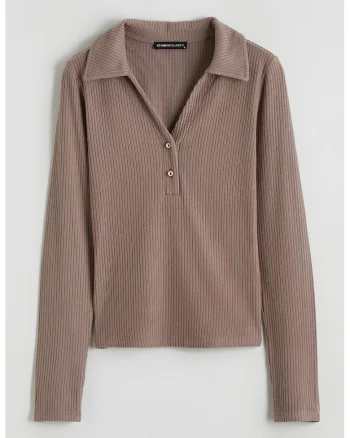 Bluza regular fit uni, Maro taupe