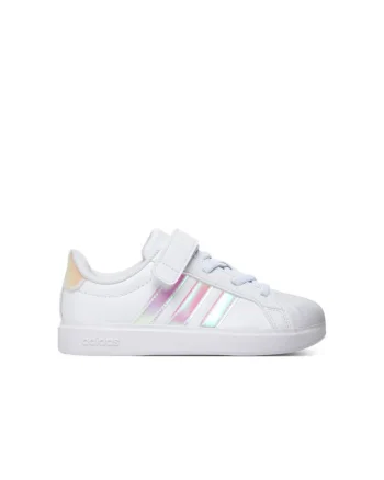Pantofi sport copii,  sneakers, velcro, alb, sintetic