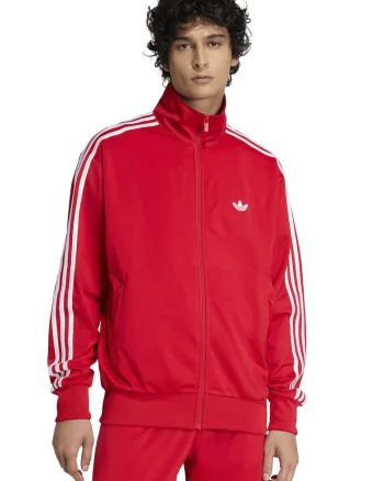 Bluza de trening cu fermoar si guler inalt Firebird, Rosu/Alb