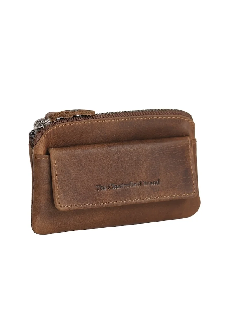 Portofel chei unisex piele naturala, Oliver,, Coniac