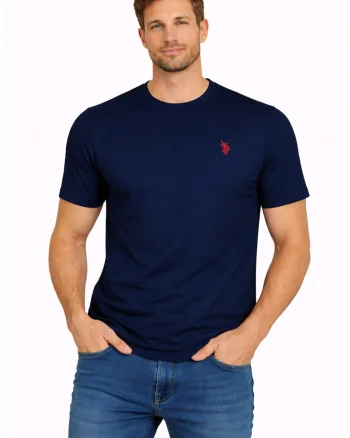 Tricou din bumbac cu decolteu la baza gatului