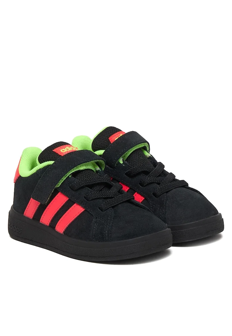 Pantofi sport copii,  piele naturala, negru, velcro