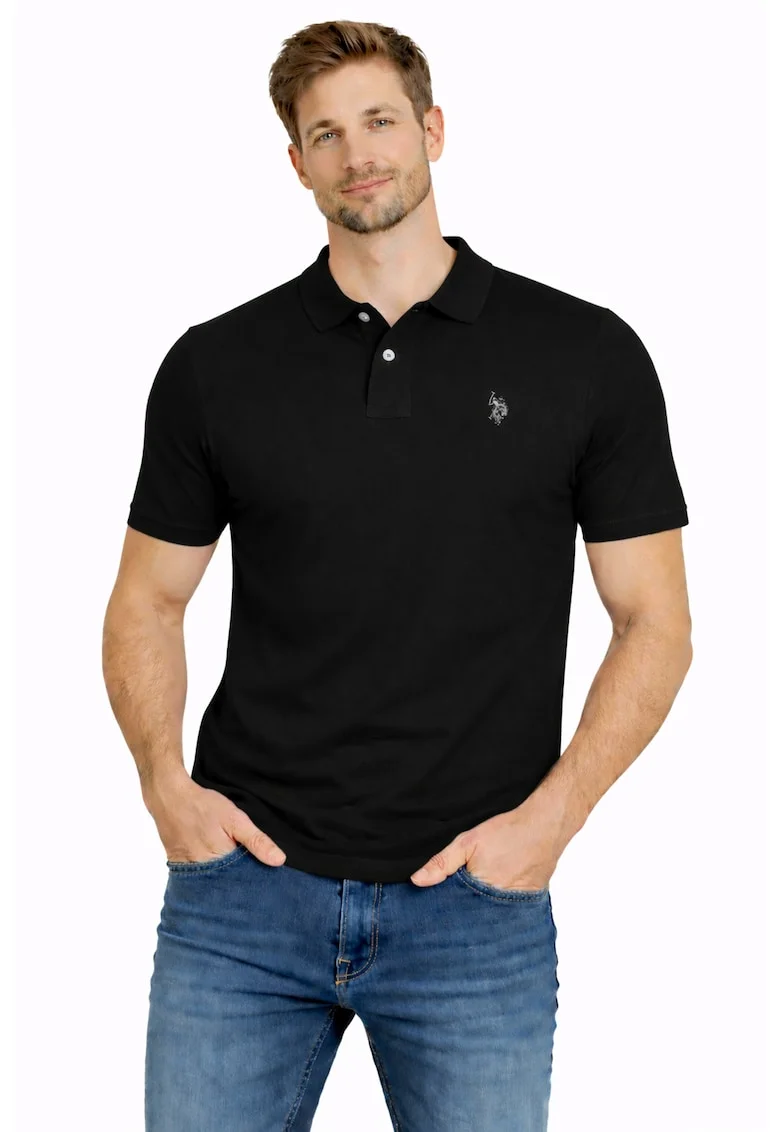 Tricou polo cu aspect piqué