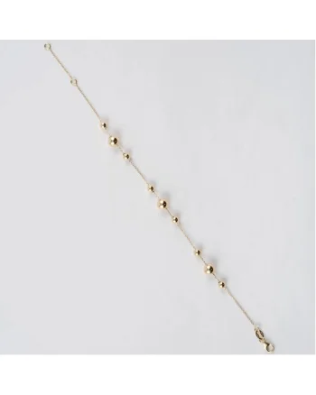 Bratara din Aur Galben de 18 kt cu Bile, Ajustabila,  1.52g