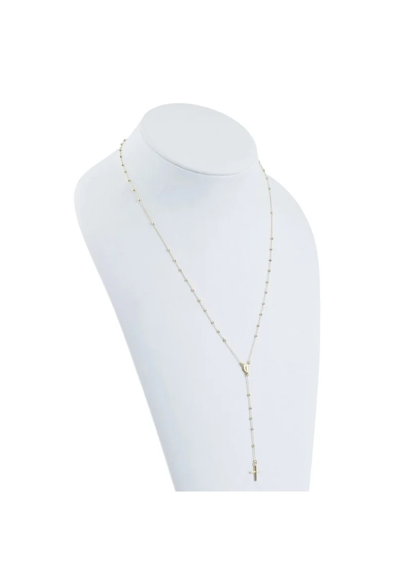 Rozariu 62 cm din Aur Galben de 18 k cu Bile si Lant Diamantat,  2.64g