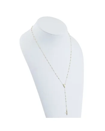 Rozariu 62 cm din Aur Galben de 18 k cu Bile si Lant Diamantat,  2.64g