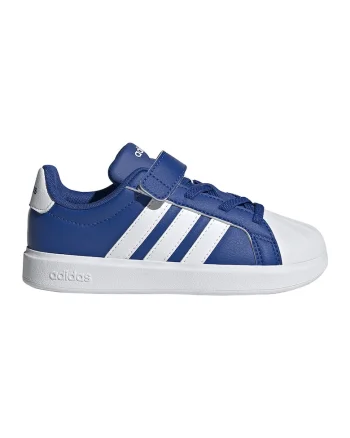 Pantofi sport din piele ecologica cu velcro StreetTalk, Alb/Albastru royal