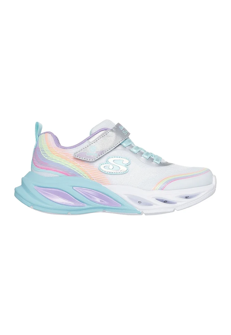 Pantofi sport cu LED Cosmic Glow- Rainbow Beam, Gri deschis