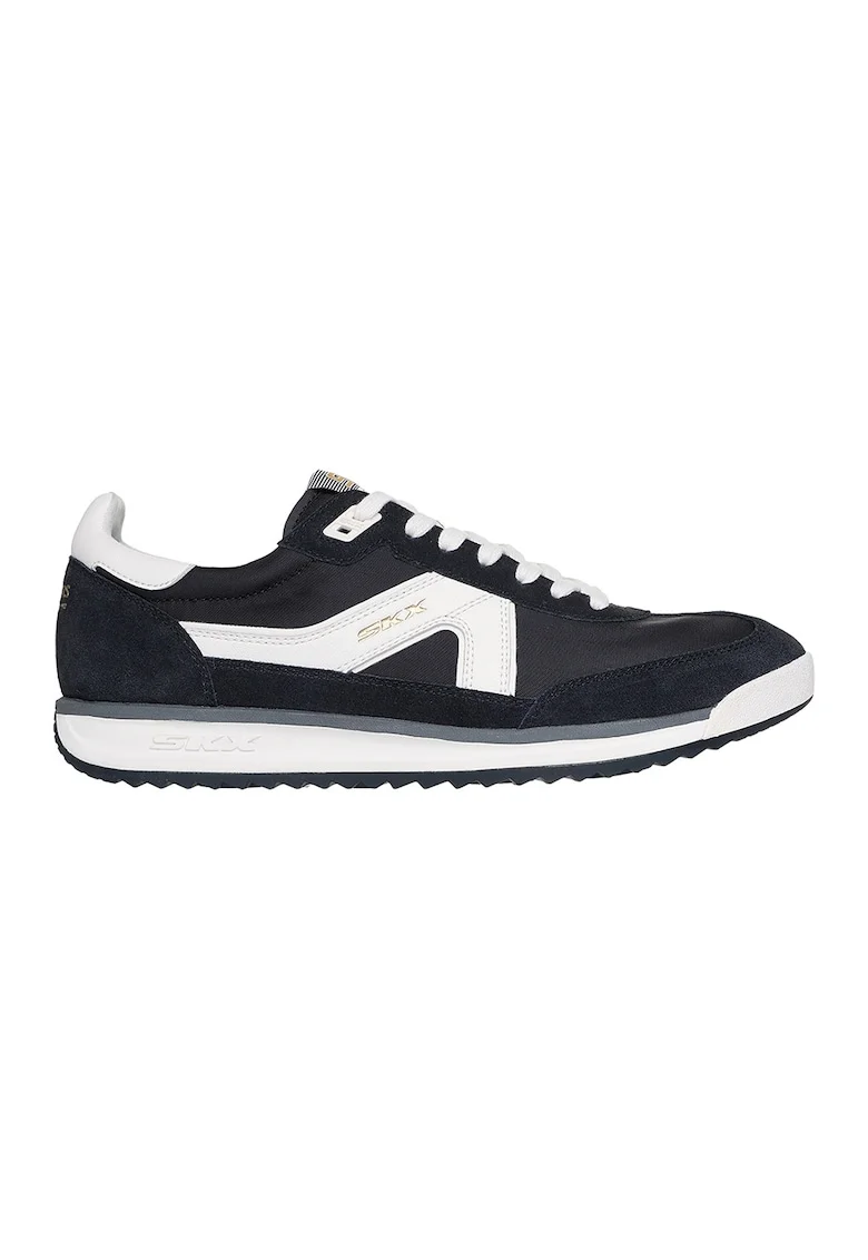 Pantofi sport cu insertii de piele intoarsa SKX 92 Spective, Alb/Negru/Albastru ultramarin