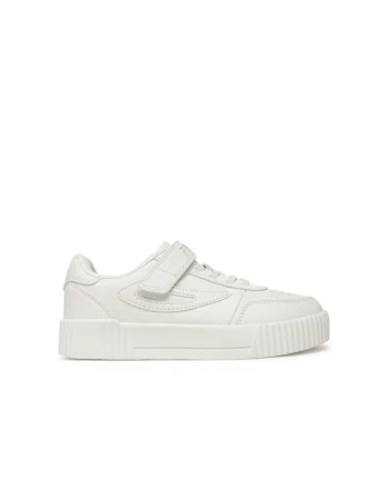 Pantofi sport copii,  alb, material sintetic, sistem inchidere Velcro,