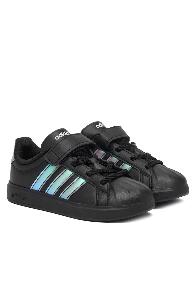 Pantofi sport copii,  velcro, negru, piele ecologica