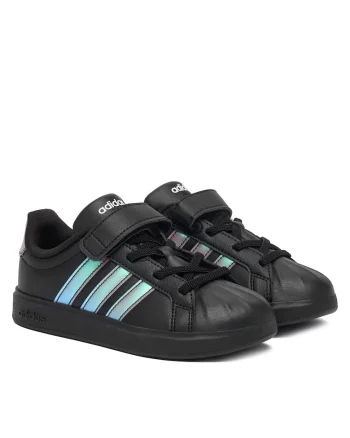 Pantofi sport copii,  velcro, negru, piele ecologica